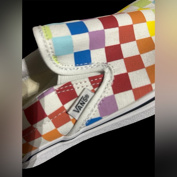 Vans checkered multicolor slip on loafers flat shoe mens 6.5 teens boys unisex - Picture 5 of 6
